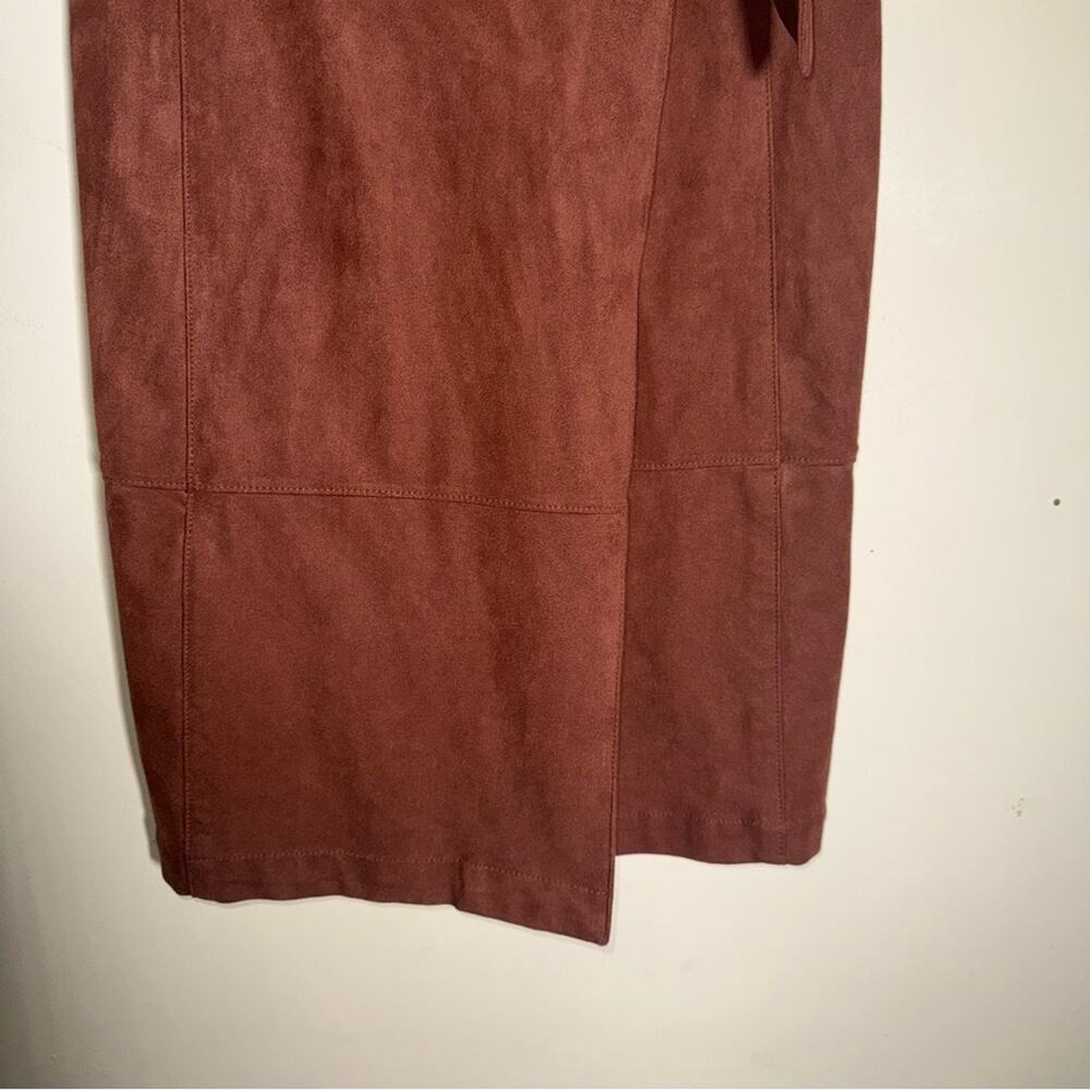ANTHROPOLOGIE Lauren Sueded western Wrap Midi Skirt in Cocoa Women’s Size XXSP - Picture 7 of 8